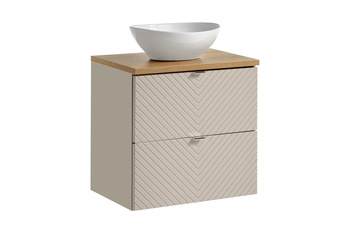 Zestaw mebli łazienkowych Viva Cashmere 60cm z blatem i umywalką nablatową Lola – set-vic b oak 60cm s un lola gw