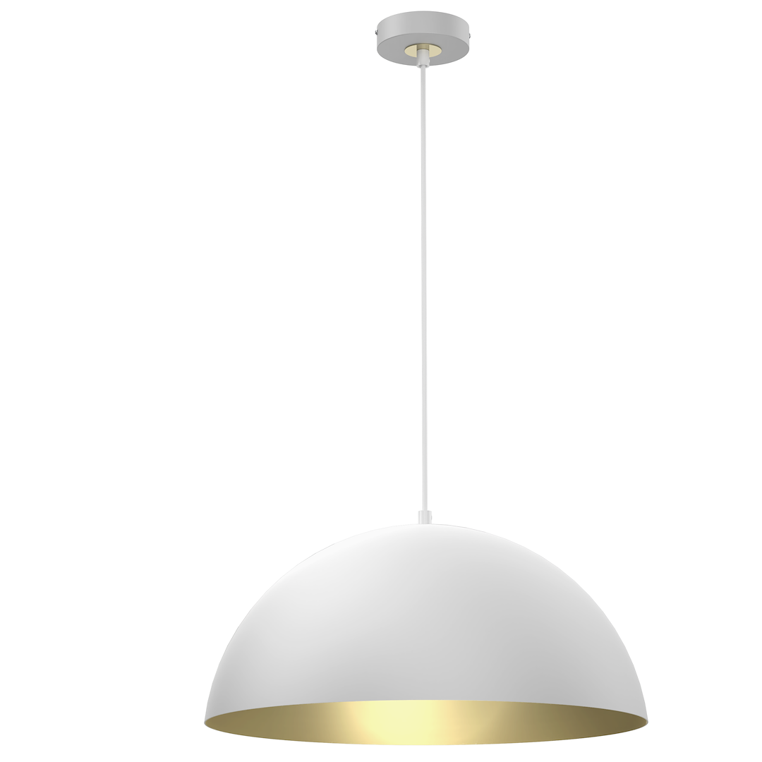 Lampa wiszca Beta 1xE27 45cm Biay/Zoty