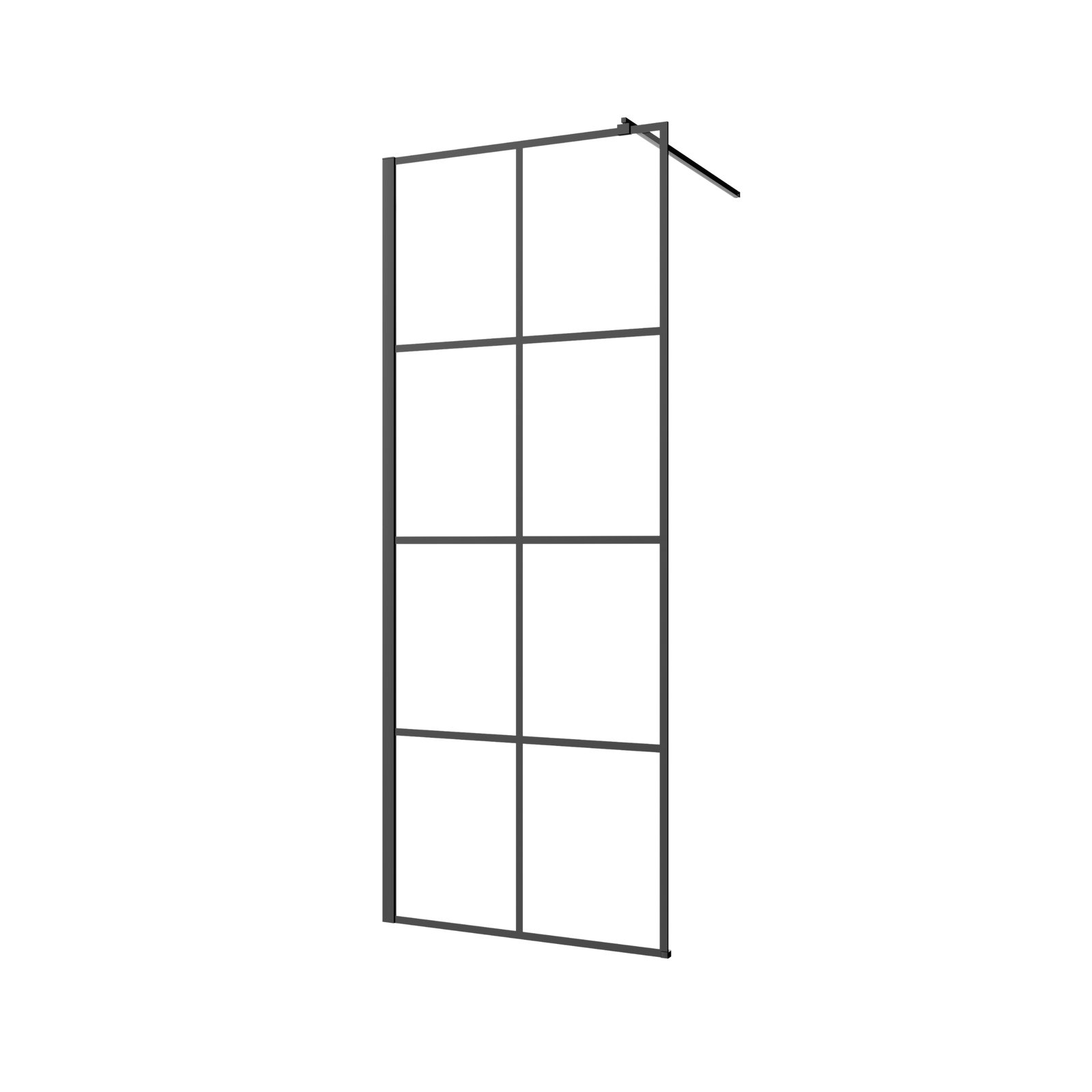 KABINA WALK-IN II 80X200CM GEOMETRYCZNA 8MM SHINY-GLASS CZARNY
