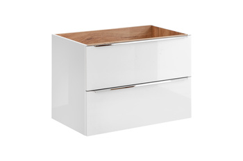 Szafka pod umywalkę Comad Biały Połysk, Dąb Złoty Craft 80 cm – CAPRI WHITE 821B FSC