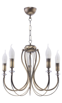 MELANI żyrandol mosiężny 5-ramienny patynowany 1634