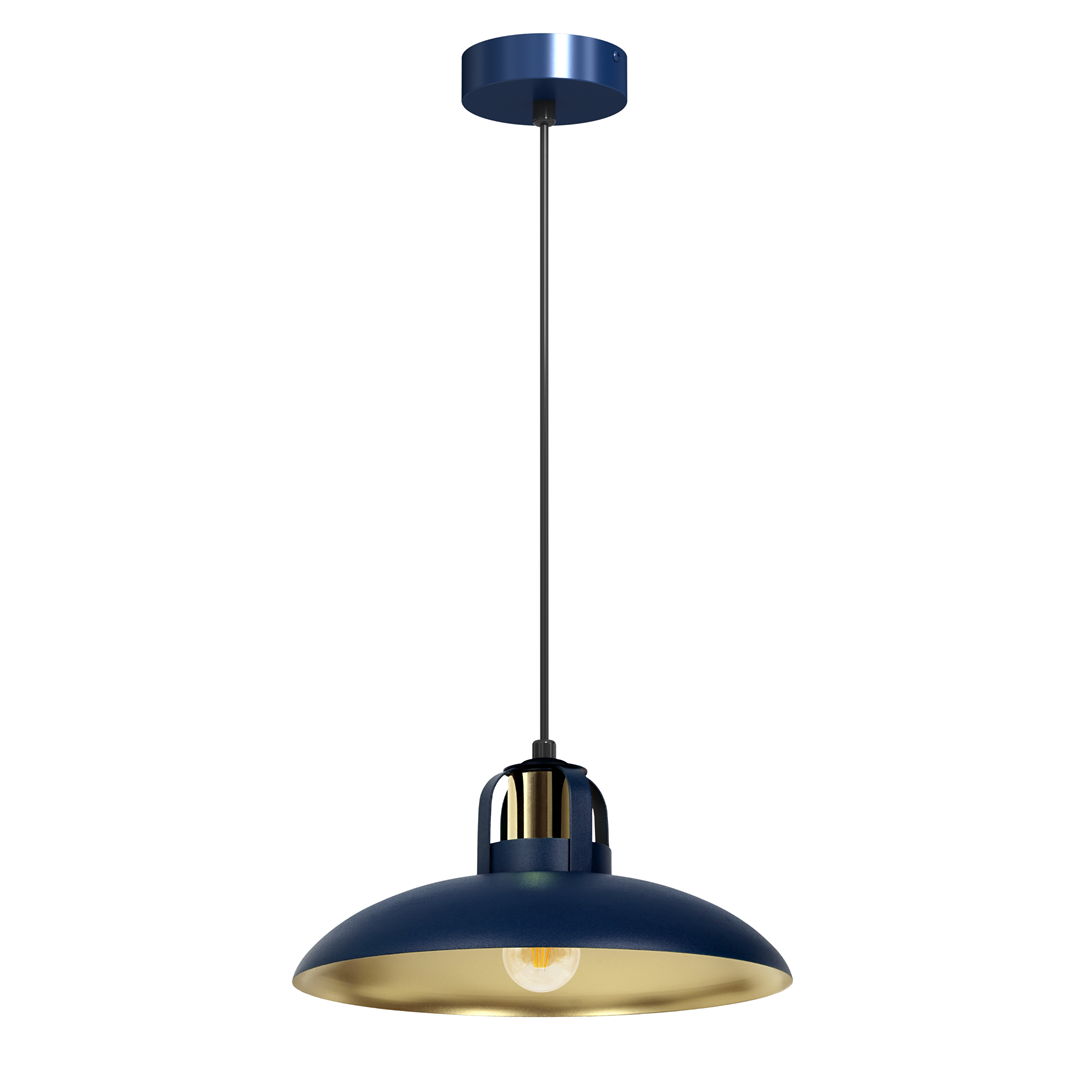 Lampa wiszca FELIX NAVY BLUE/GOLD 1xE27