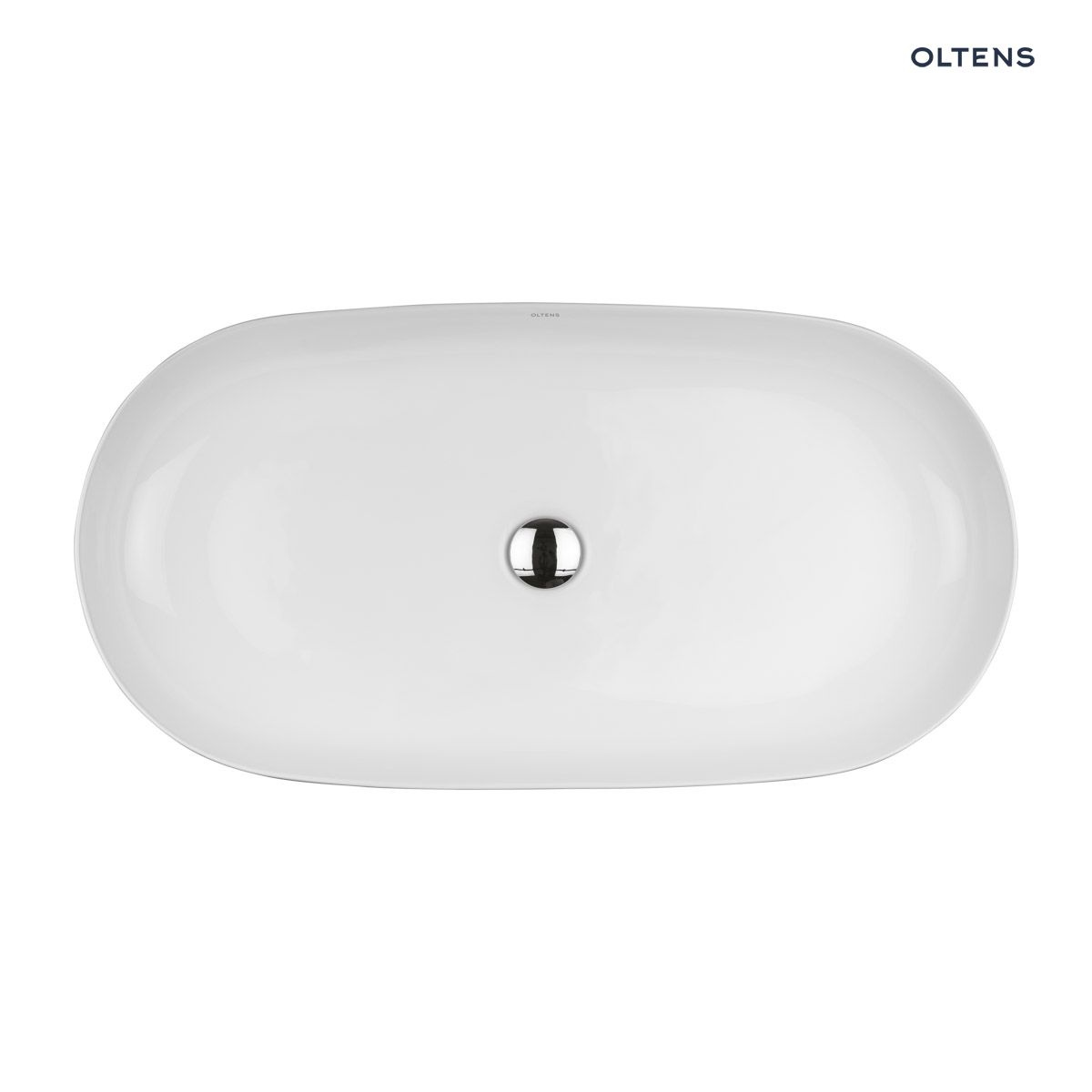 Oltens Hamnes Thin umywalka 80x40 cm nablatowa owalna biała 40321000