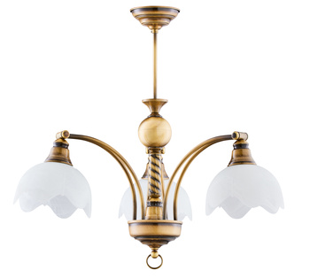 JUPITER klasyczny żyrandol patynowany 3-ramienny 0003