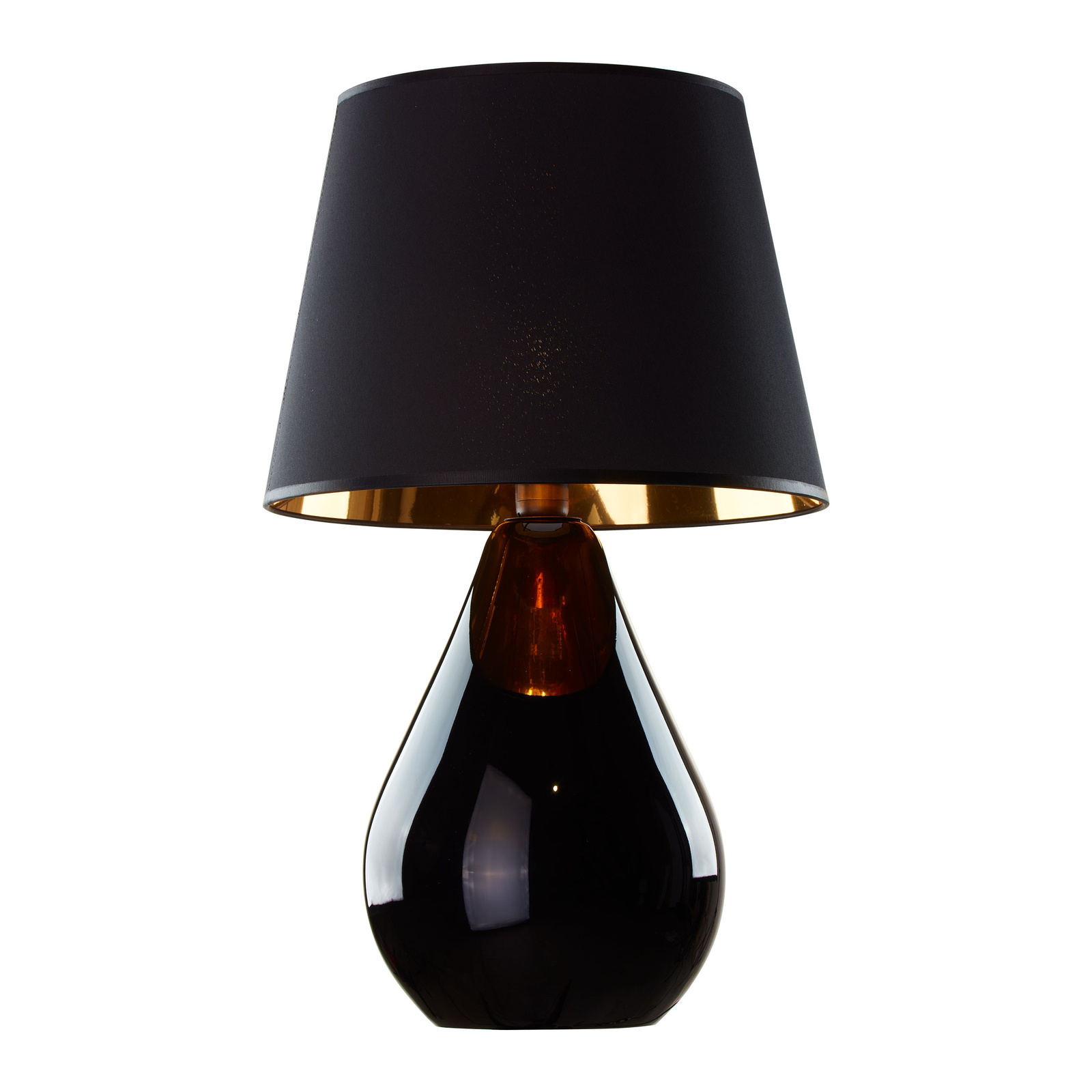 Lampka nocna czarna/złota Lacrima 1xE27