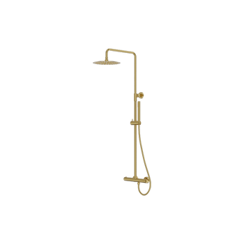 Natynkowy zestaw prysznicowy termostatyczny z deszczownicą Orion Brushed Gold
