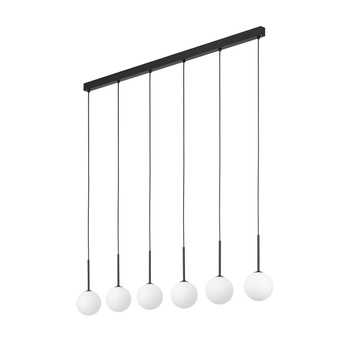 Wiszące lampy kule mlecznobiałe na listwie 6x6W MARTIN 4504
