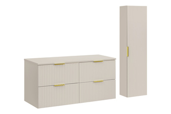 Zestaw mebli łazienkowych Adel Cashmere 120cm z blatem i Szafką wysoką – SET-ADC B CASHMERE 120CM HIGH CABINET