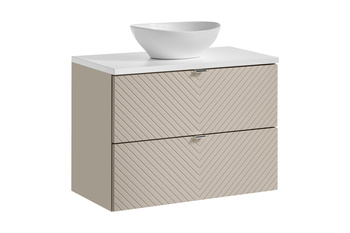 Zestaw mebli łazienkowych Viva Cashmere 80cm z blatem i umywalką nablatową Lola – set-vic b white 80cm s un lola gw