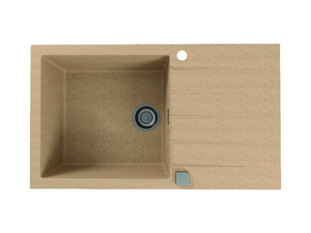 Wpuszczany zlewozmywak CADIT 40 beżowy 86 x 50 cm + syfon POP-UP 3 1/2 1132029