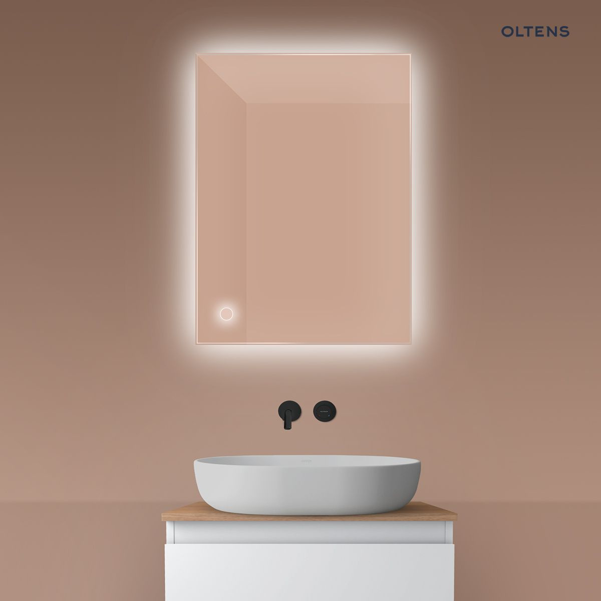 Oltens Nordlis lustro 60x80 cm prostok�tne z o�wietleniem LED i systemem Klarglas 64115000