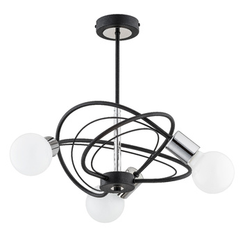 Owalny żyrandol 3-punktowy z kloszami 25883 LUER CZARNY