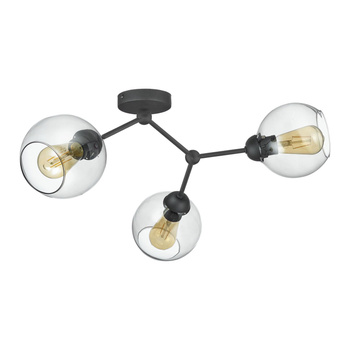 Żrandol szklany z rozgałęziami 3xE27 czarny/grafitowy FAIRY 4372 TK Lighting