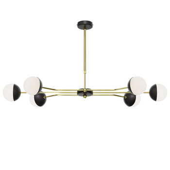 TRENTO nowoczesny żyrandol 6-punktowy czarny/mosiądzowany 1981