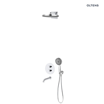 Oltens Katla zestaw bateria wannowo-prysznicowa podtynkowa z deszczownicą Vann i słuchawką 3 funkcyjną Havis EasyClick chrom 36065100