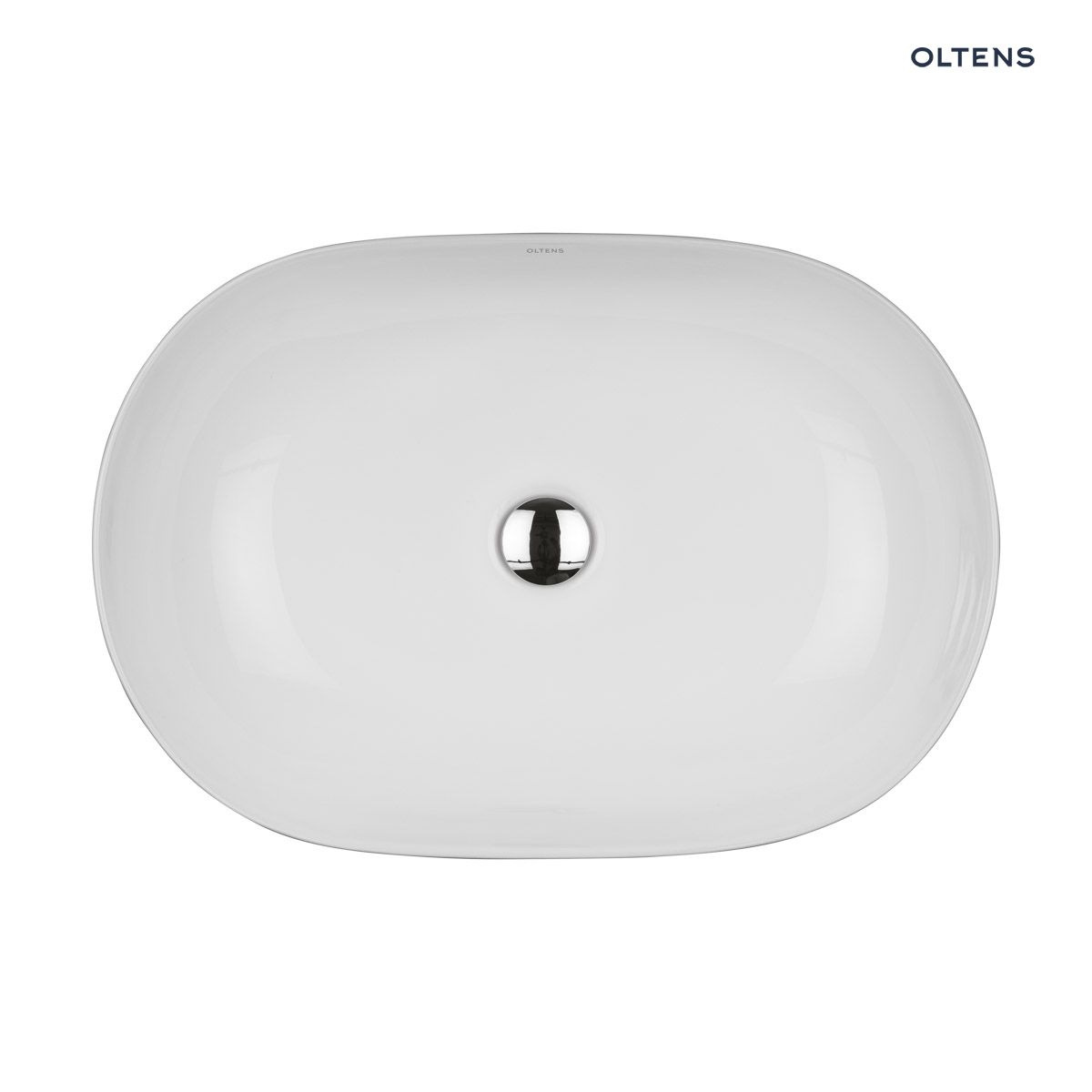 Oltens Hamnes Thin umywalka 60,5x41,5 cm nablatowa owalna z powłoką SmartClean biała 40820000