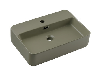 Ceramiczna umywalka nablatowa 55cm Zielony Mat TRUST 2 OLIVER GREEN ( E-6282 ) Comad
