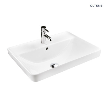 Oltens Kolma umywalka 61x47,5 cm wpuszczana prostokątna z powłoką SmartClean biała 41708000