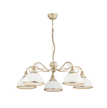 XSARA duży żyrandol klosz 5-ramienny ręcznie patynowany ecru 1172