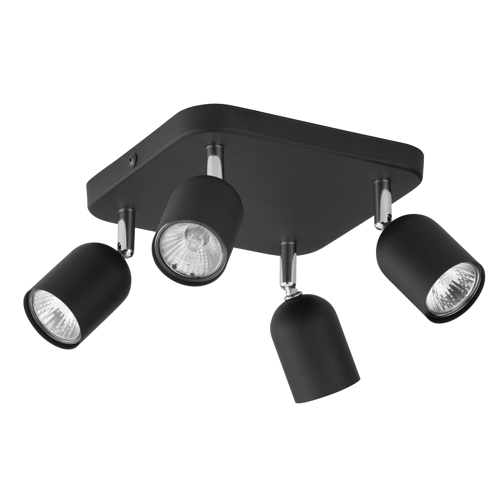 Nowoczesna lampa sufitowa SPOT czarny-chrom 4xGU10 TOP 4418