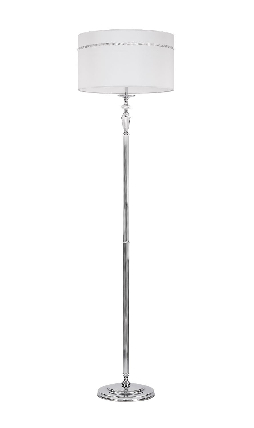 HILTON klasyczna lampa podłogowa chromowana abażur 1429