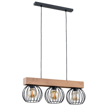 Industrialna lampa 3-punktowa ARIZAN SLIM 28173 DREWNO I CZERŃ