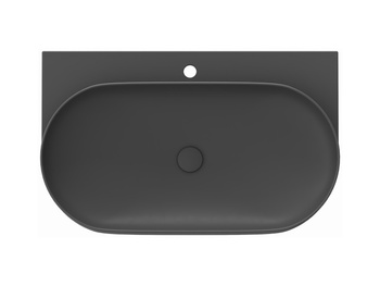 Umywalka ceramiczna Ravak cienkościenna Yard 80 cm z otworem antracyt XJX03280002