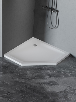 New Trendy MILD SATIN – brodzik 90x90x4,5, Biały (B-0645)