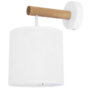 Klasyczny kinkiet drewniany industrialny E27 biały DEVA 4108 TK Lighting