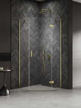 Kabina prysznicowa 80x80x200 Złoty 6 mm – NESTA LIGHT GOLD K-4579 z powłoką Active Shield 2.0 | Połysk