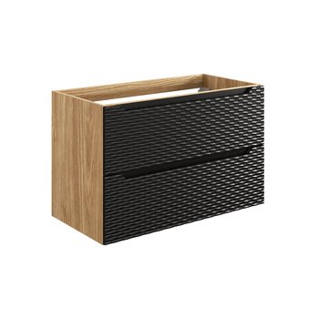 Szafka pod umywalkę Comad Czarny Mat, Dąb Olejowany 90 cm – OCEAN BLACK 82-90-2S