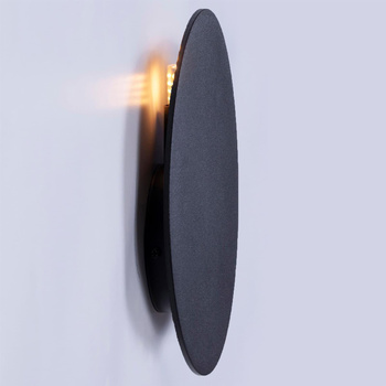 Minimalistyczny, czarny kinkiet o średnicy 30cm K-4636 z serii REGA