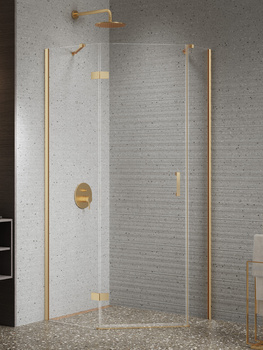 Kabina prysznicowa 100x80x200 Złoty 6 mm – NESTA GOLD BRUSHED K-4486 z powłoką Active Shield 2.0 | Szczotkowanie