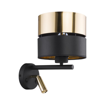 Elegancka lampa ścienna kinkiet glamour E27 czarny/złoty HILTON 2579 TK Lighting