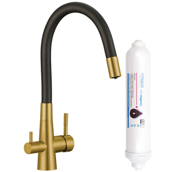 Riveco  - bateria zlewozmywakowa stojąca z elastyczną wylewką + system do filtrowania wody