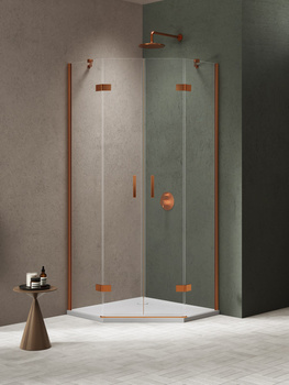 Kabina prysznicowa 100x80x200 Miedziany 6 mm – NESTA COPPER BRUSHED K-4685 z powłoką Active Shield 2.0 | Szczotkowanie