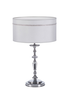 HILTON klasyczna chromowana lampa gabinetowa 1-punktowa abażur 1428