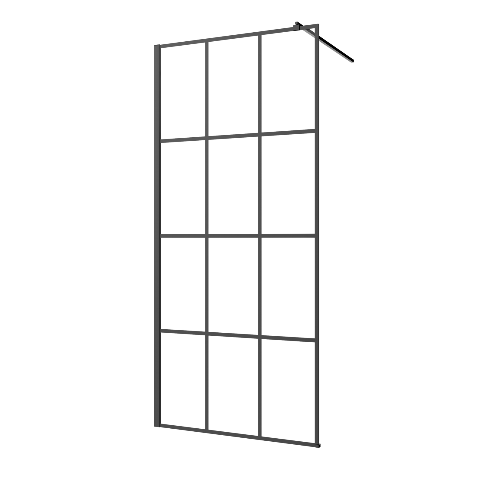 KABINA WALK-IN II 120X200CM GEOMETRYCZNA 8MM SHINY-GLASS CZARNY