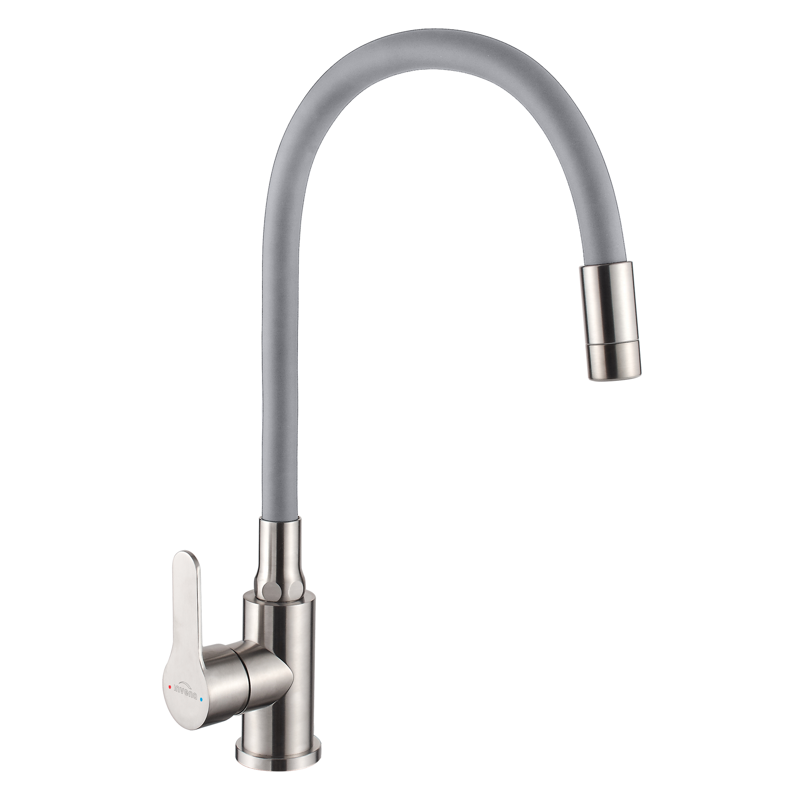 BATERIA ZLEWOZMYWAKOWA KSANTI INOX Z RUCHOMĄ 2F WYLEWKĄ INOX/SZARA
