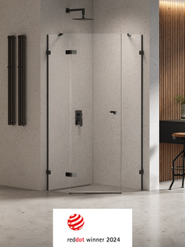 Kabina prysznicowa 90x90x200 Czarny chrom 8 mm – EVENTA BLACK CHROME EXK-6291 z powłoką Active Shield 2.0 | Połysk