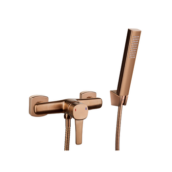 BATERIA NATRYSKOWA GLAMOUR INVENA TREND Z ZESTAWEM NATRYSKOWYM, MIEDŹ