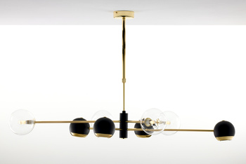 MOKA nowoczesny żyrandol 8-punktowy klosz transparent 1973