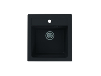 Zlewozmywak ATROX 20 50 x 47 cm czarny + syfon POP-UP 3 1/2 1131990
