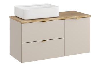 zestaw meblowy 100cm z blatem, szafką z koszem na pranie i umywalką nablatową Magic SET-DC B NAT CREMONA 100CM UN MAGIC LB