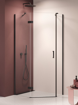 Kabina prysznicowa 100x80x200 Czarny 6 mm – NESTA BLACK K-3792 z powłoką Active Shield 2.0 | Matowe