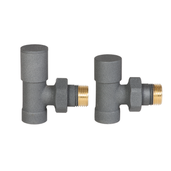 KOMPLET ZAWORÓW GRZEJN. - ZASILANIE+ POWRÓT KĄT. GRAFIT STRUKTURALNY