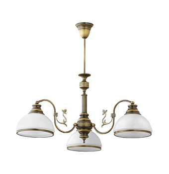 ZEUS klasyczny żyrandol patynowany 3-ramienny klosz 0622