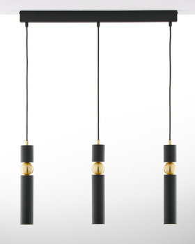 ALAS nowoczesny żyrandol 3-punktowy czarny kulka ms belka 2004