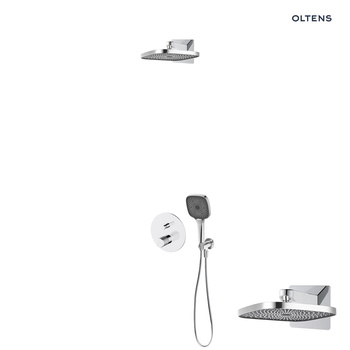 Oltens Hamnes zestaw bateria wannowo-prysznicowa podtynkowa z deszczownicą Vann (S) i słuchawką 3 funkcyjną Havis EasyClick (S) chrom 36025100