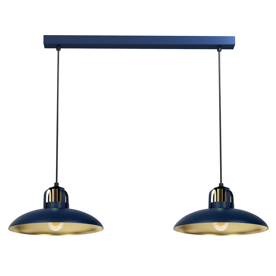 Lampa wiszca FELIX NAVY BLUE/GOLD 2xE27